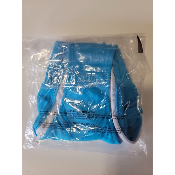 PINK Victoria's Secret High Waist Crossover Bikini Bottom Swimsuit  Blue - Picture 9 of 10